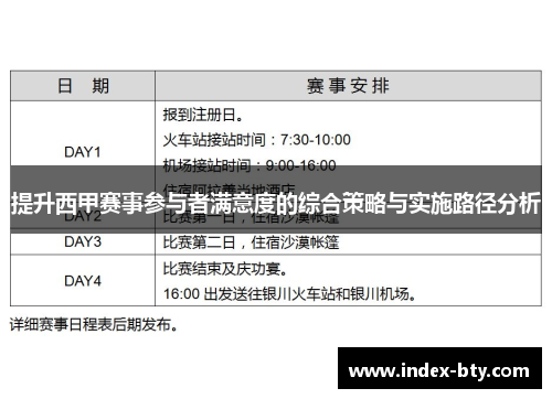 提升西甲赛事参与者满意度的综合策略与实施路径分析